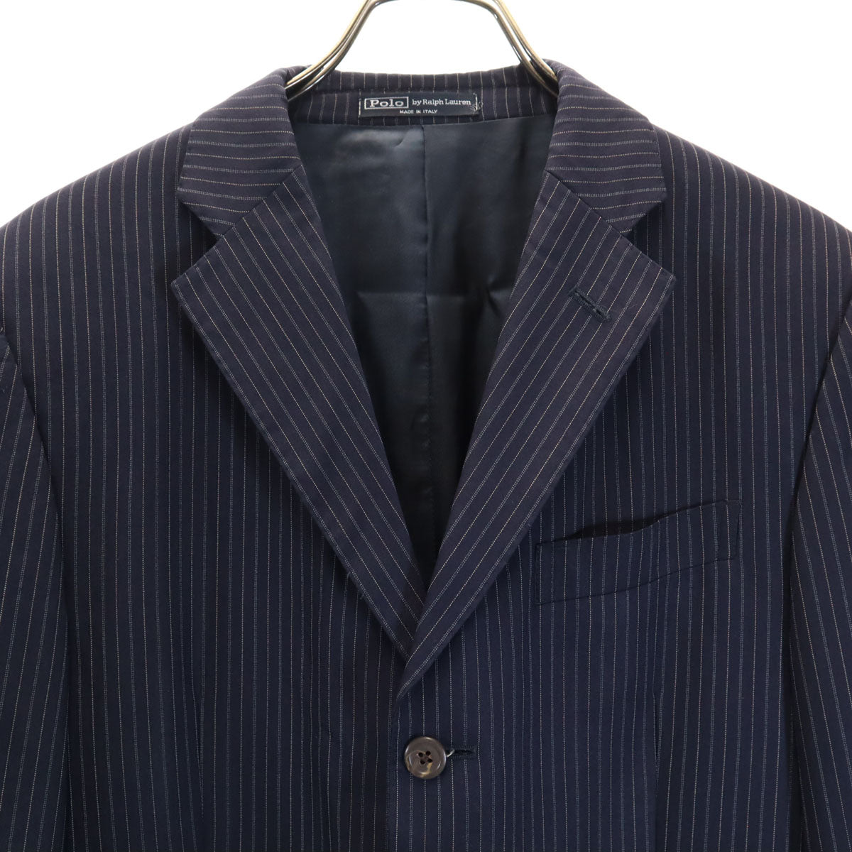 Polo by Ralph Lauren ポロバイラルフローレン イタリア製 ストライプ柄 スーツ 上下 セットアップ 38S ネイビー メンズ