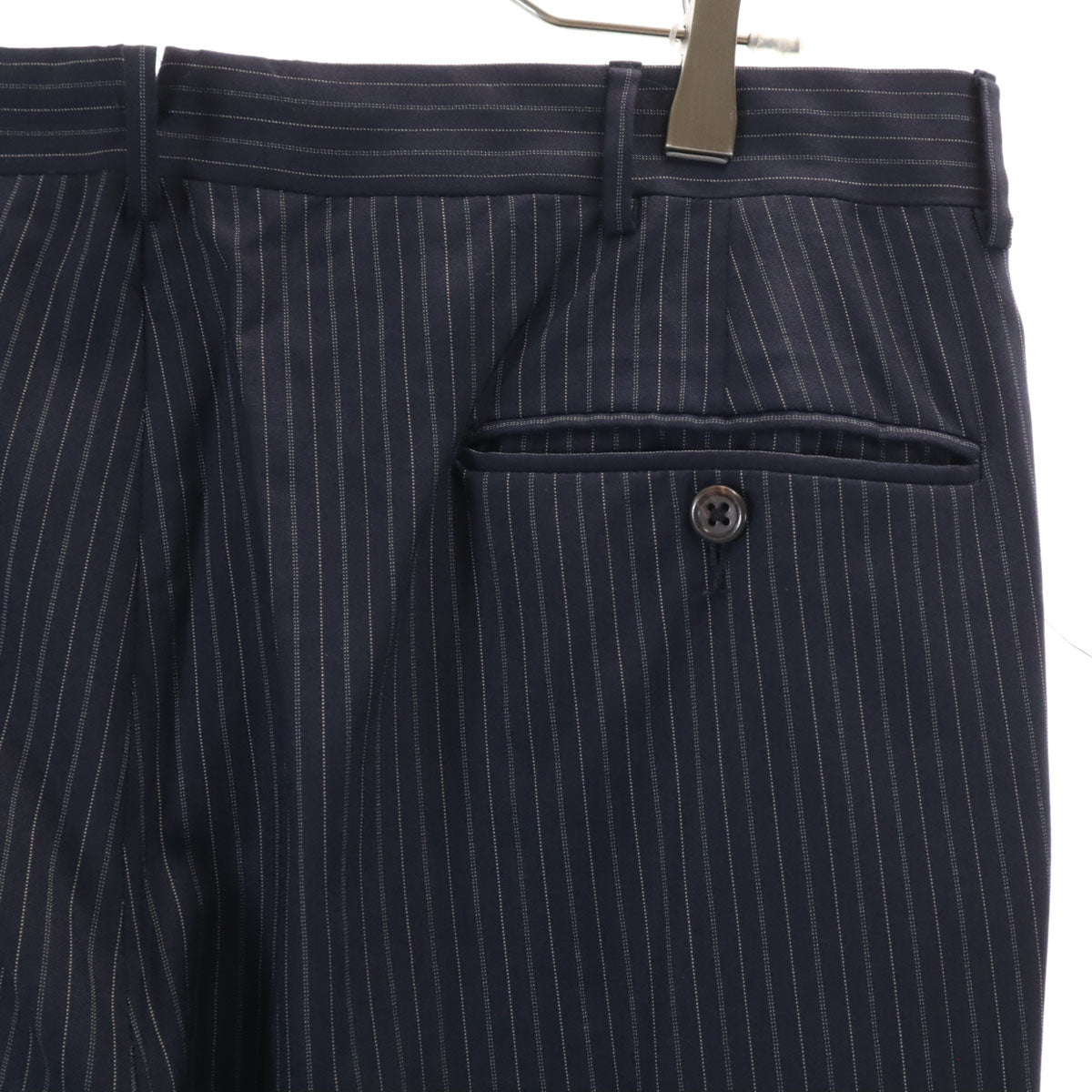 Polo by Ralph Lauren ポロバイラルフローレン イタリア製 ストライプ柄 スーツ 上下 セットアップ 38S ネイビー メンズ