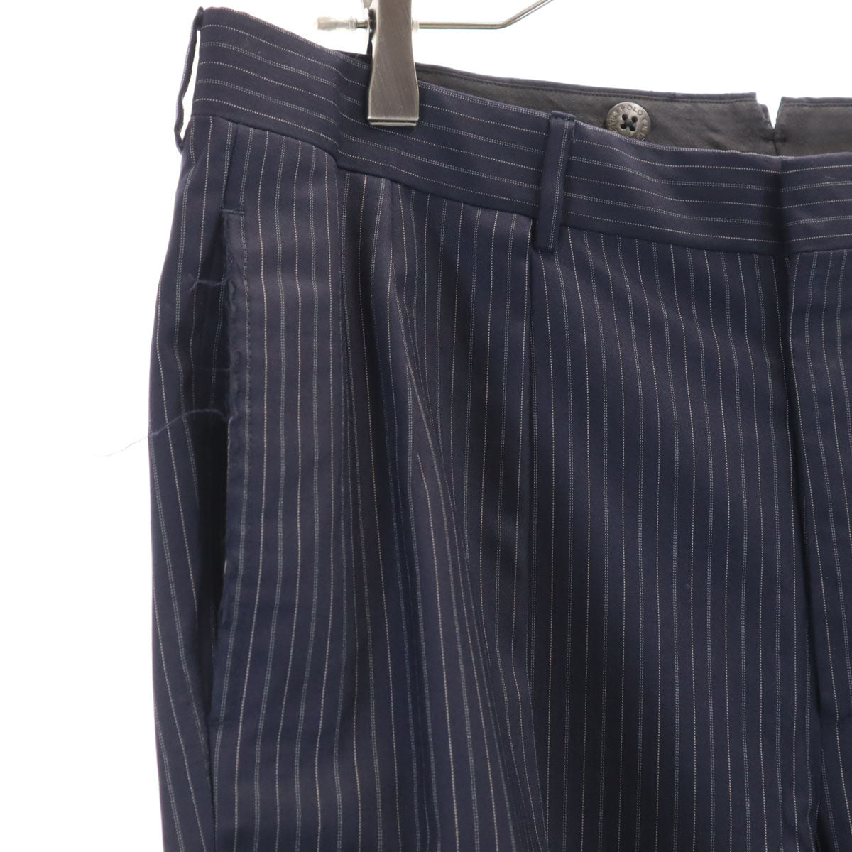 Polo by Ralph Lauren ポロバイラルフローレン イタリア製 ストライプ柄 スーツ 上下 セットアップ 38S ネイビー メンズ