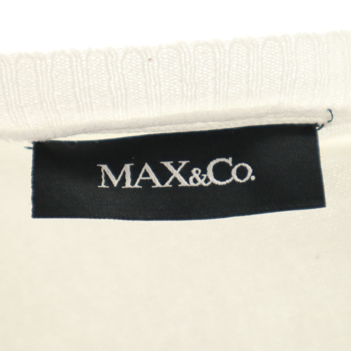 MAX&CO マックスアンドコー 7分袖 Vネック ニット S ホワイト マックスマーラ レディース