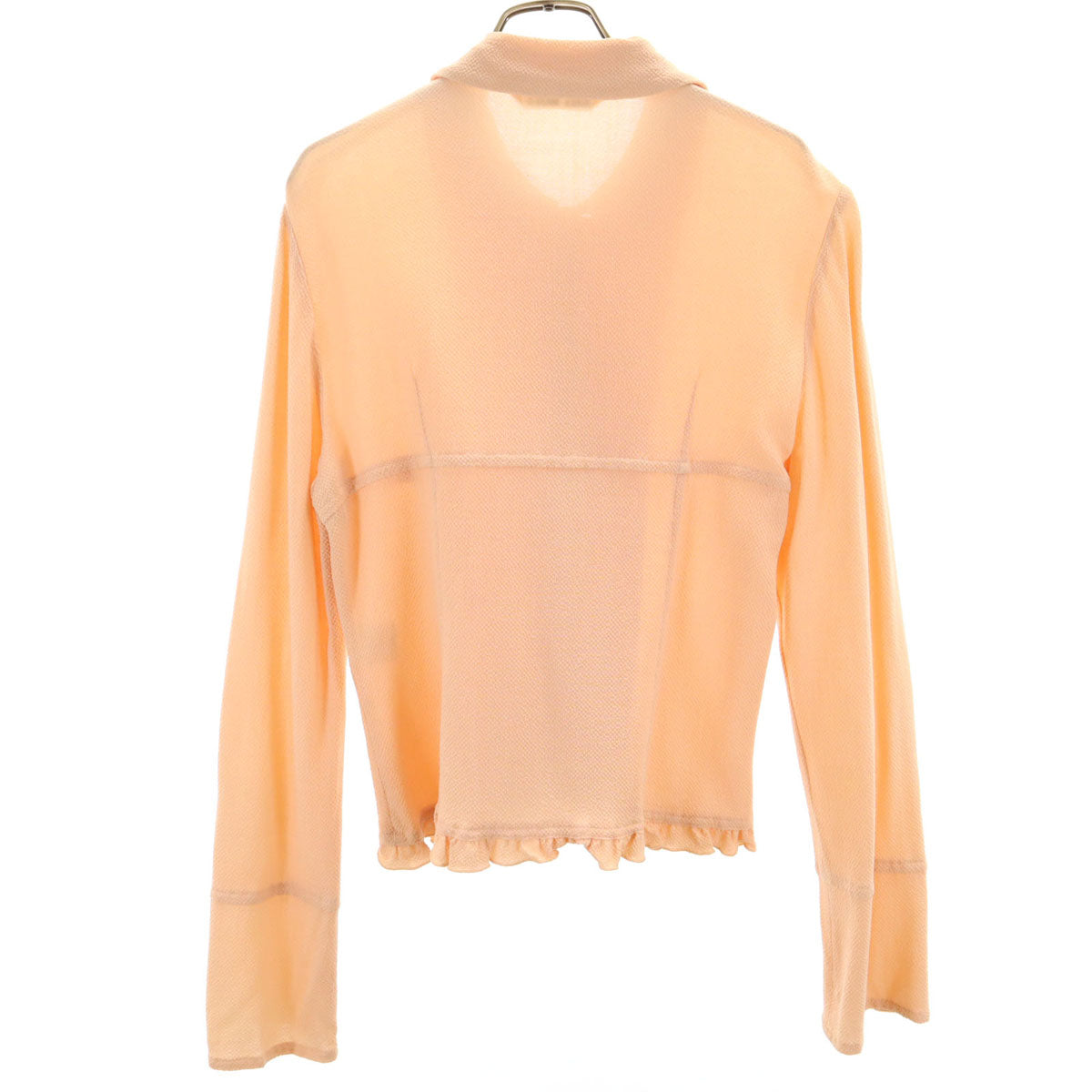 miss chloe ミスクロエ 日本製 長袖 ブラウス 40 ペールオレンジ ストレッチ レディース