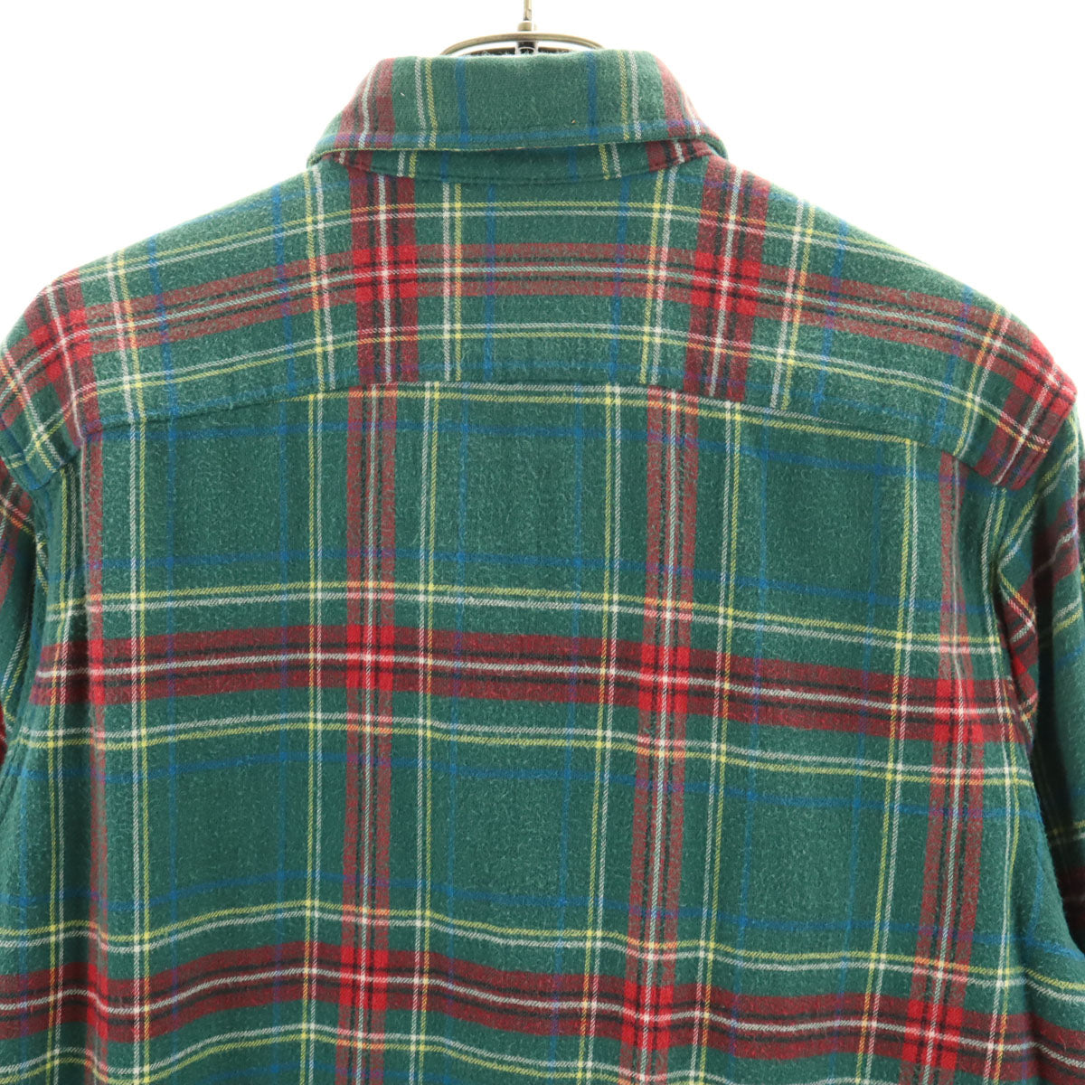 L.L.Bean エルエルビーン 80s USA製 ヴィンテージ チェック柄 長袖 ネルシャツ S グリーン アウトドア メンズ