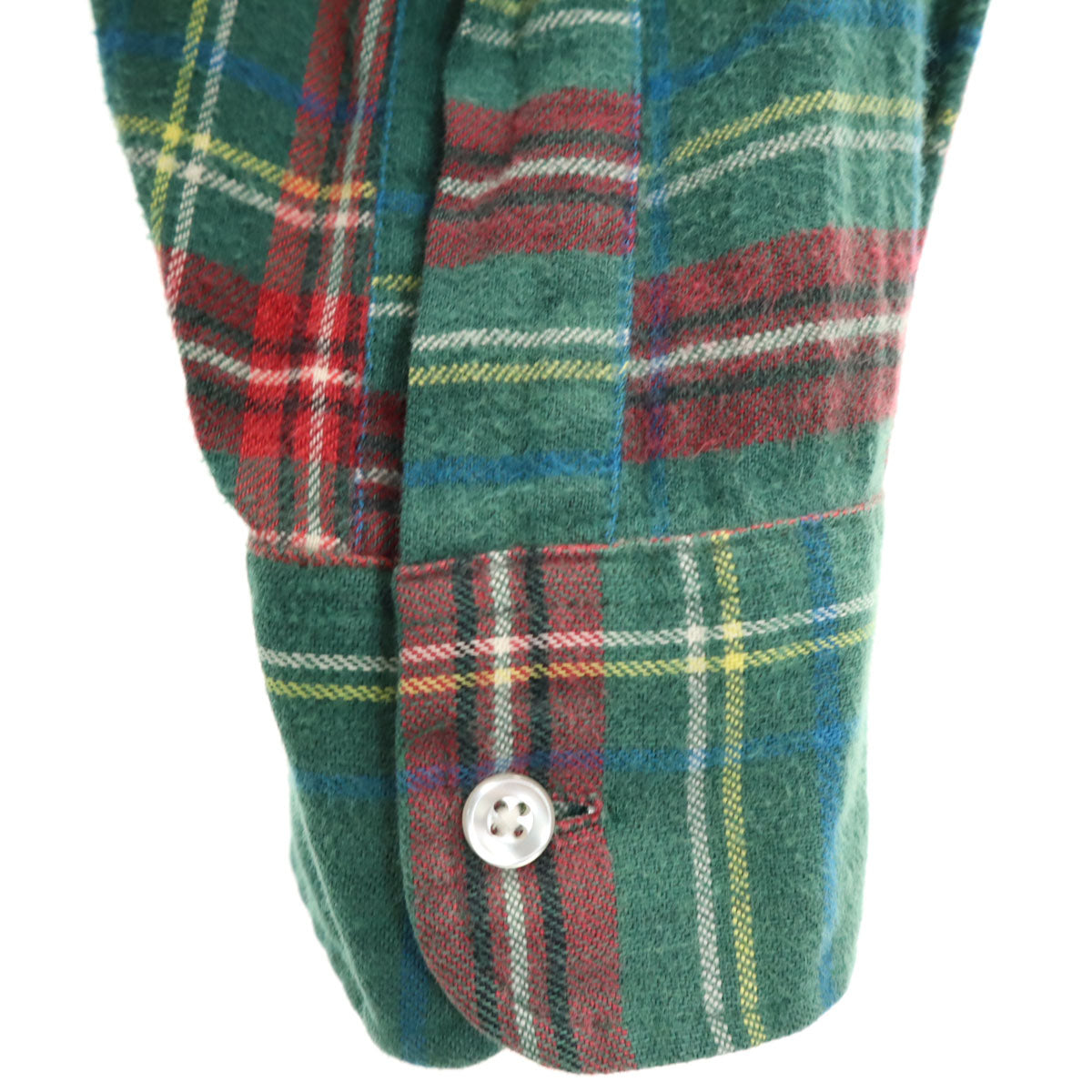 L.L.Bean エルエルビーン 80s USA製 ヴィンテージ チェック柄 長袖 ネルシャツ S グリーン アウトドア メンズ