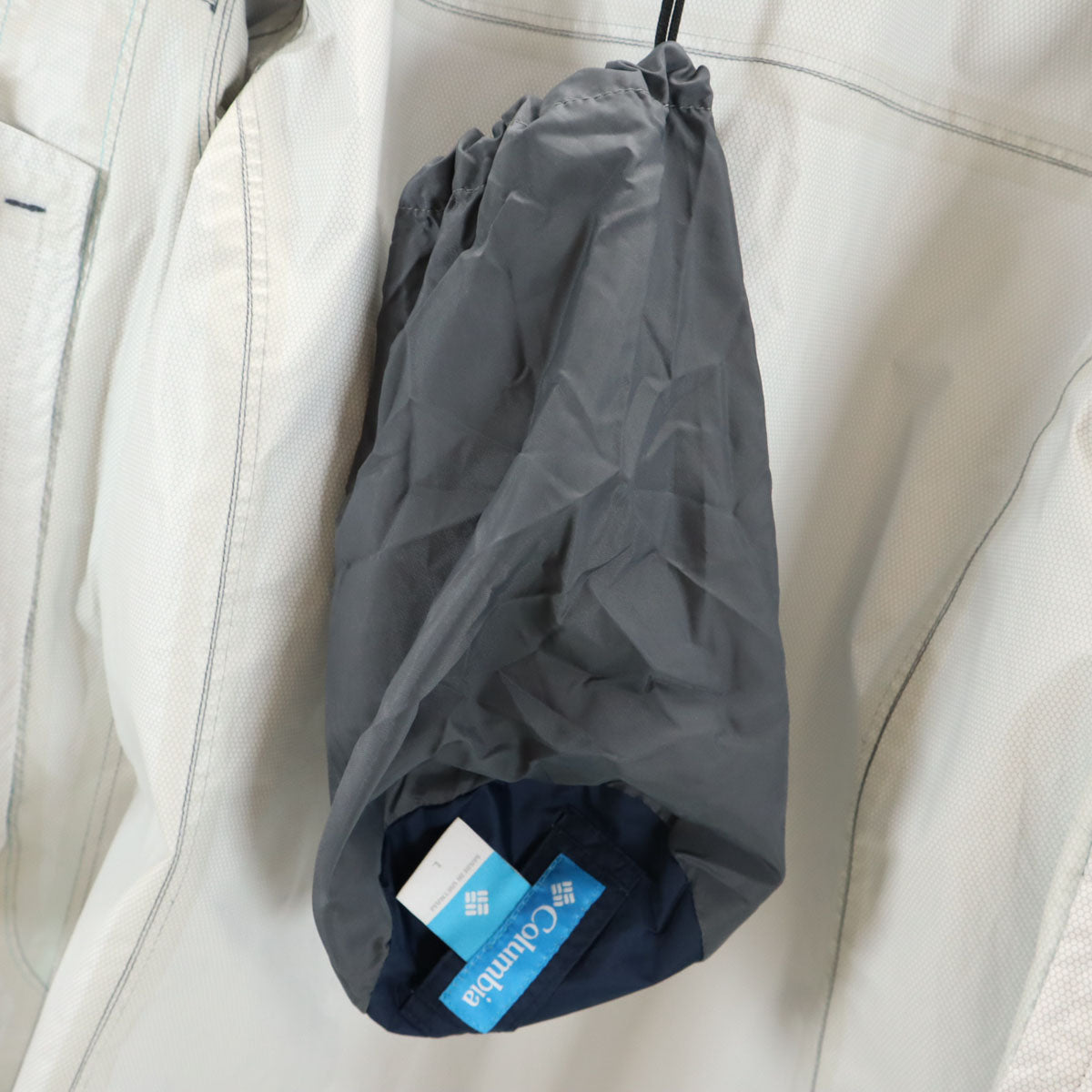 Columbia コロンビア シンプソンサンクチュアリ レインジャケット L ネイビー アウトドア 収納袋付き OMNI-TECH レディース