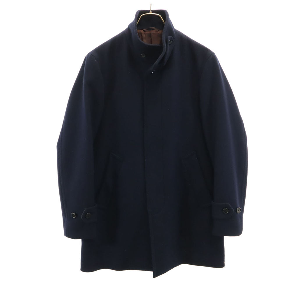 green label relaxing グリーンレーベルリラクシング ウールブレンド ダブルクロススタンド コート S ネイビー メンズ