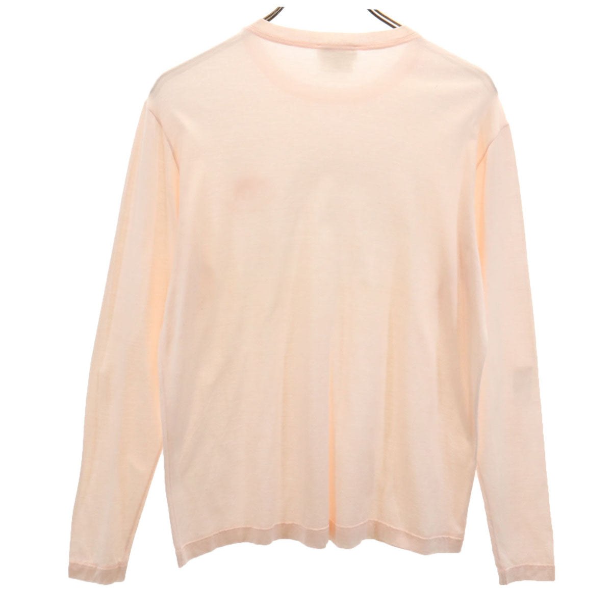 HERMES エルメス イタリア製 長袖 ワンポイント刺繍 Tシャツ S ピンク ロンT レディース