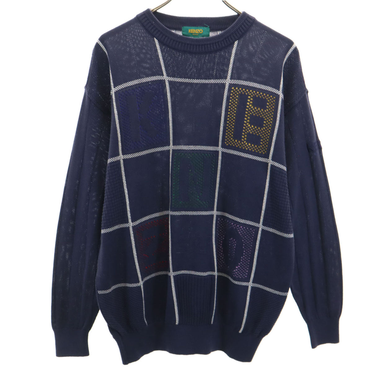 KENZO GOLF ケンゾーゴルフ 90s オールド 日本製 長袖 ニット 4 ネイビー メンズ