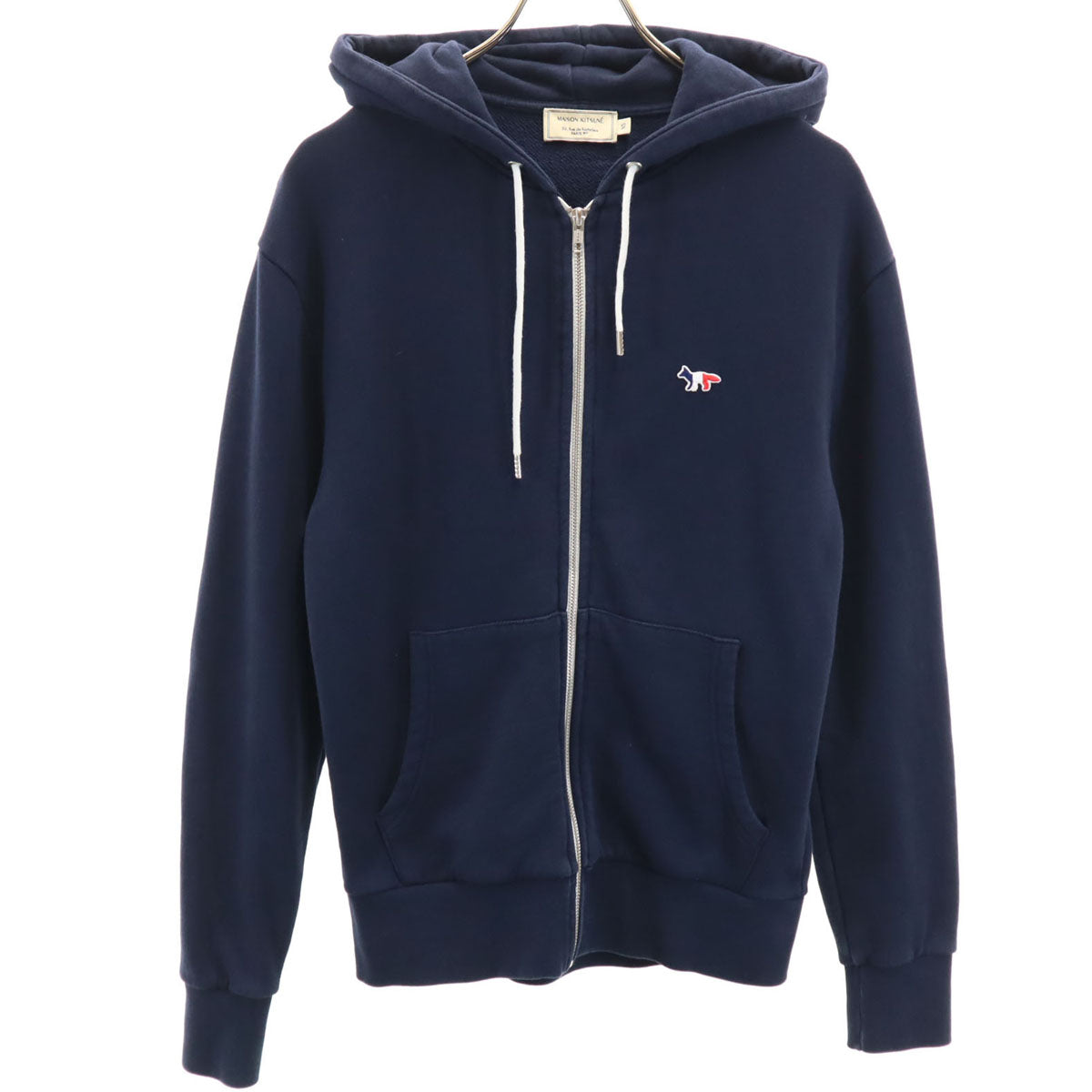 MAISON KITSUNE メゾンキツネ ポルトガル製 長袖 ジップパーカー XS ネイビー メンズ