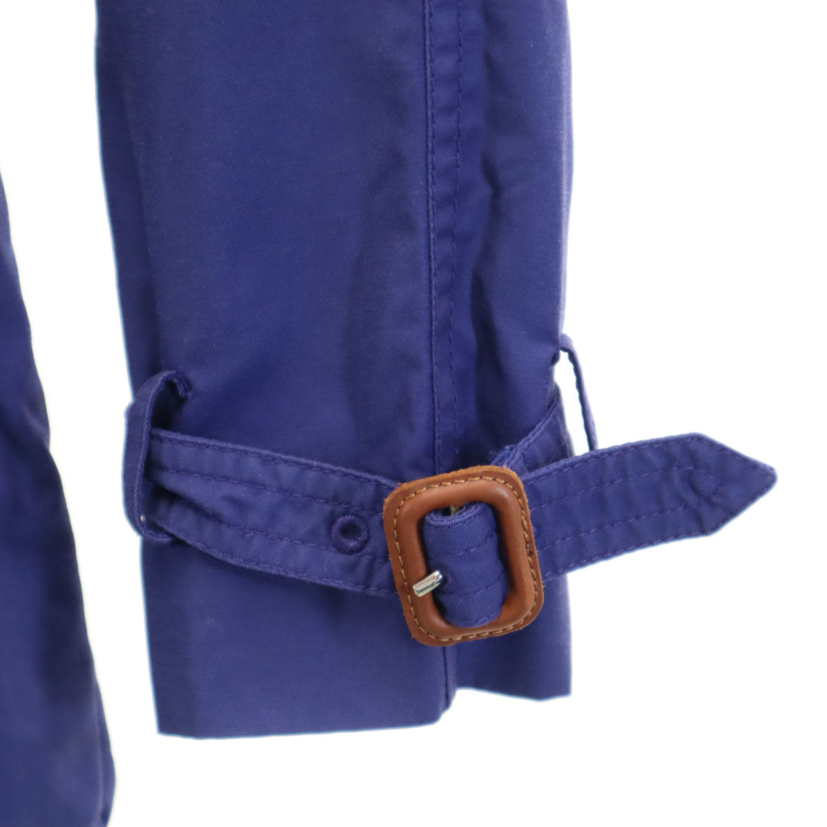 MONCLER モンクレール ルーマニア製 フーデット コート 0 ブルー ベルト付き レディース