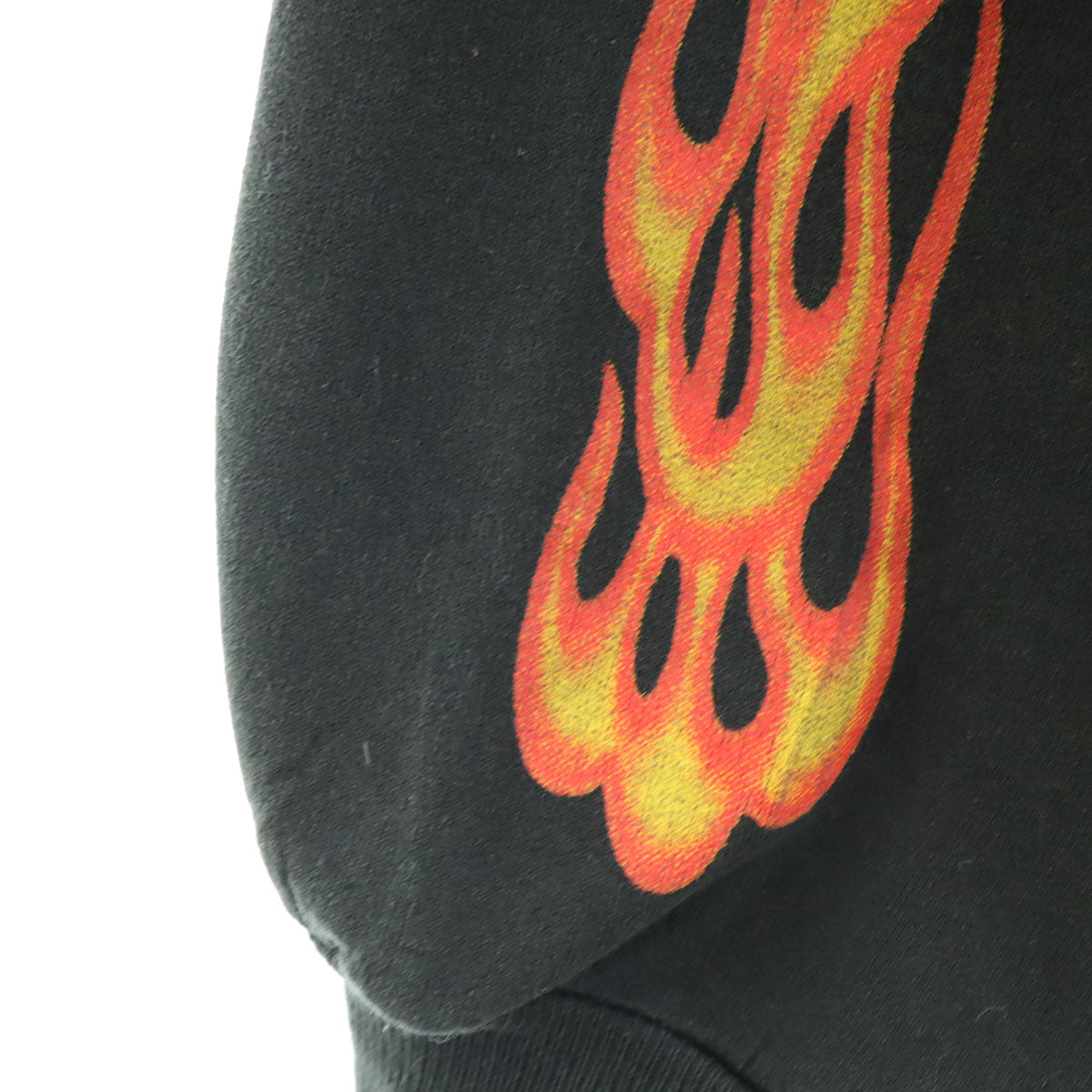JERZEES ジャージーズ 90s 00s オールド ファイヤーパターン バイカー スカル 長袖 プリント スウェット 2XL ブラック メンズ
