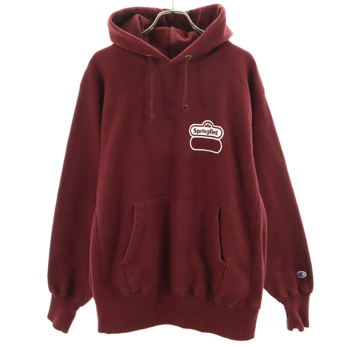 Champion チャンピオン 90s オールド USA製 刺繍タグ 長袖 企業モノ リバースウィーブ スウェットパーカー L レッド REVERSE WEAVE CERGRO メンズ