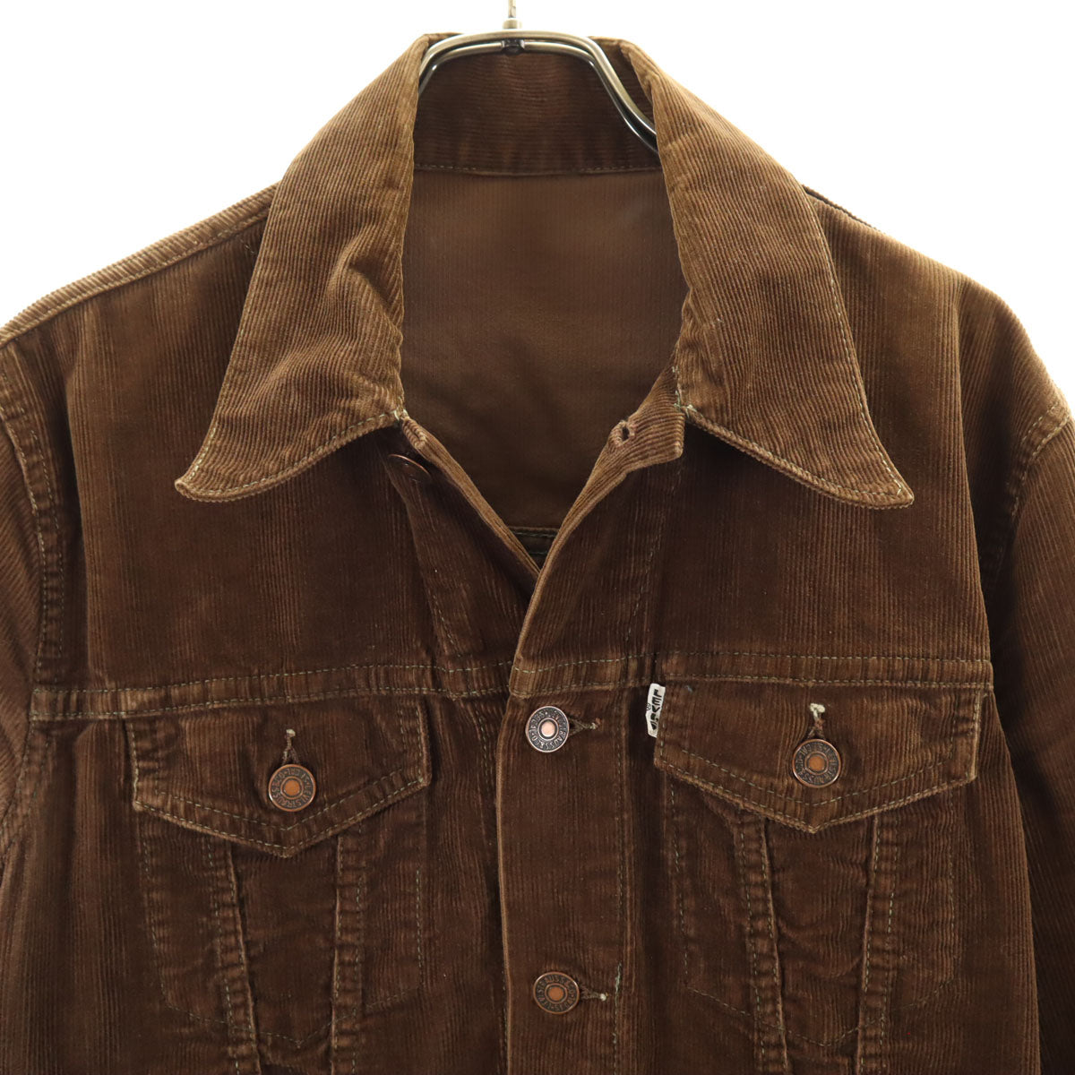 Levi's リーバイス 70s ヴィンテージ 白タブ ビッグE ボタン裏347 スリムフィット コーデュロイジャケット ブラウン メンズ