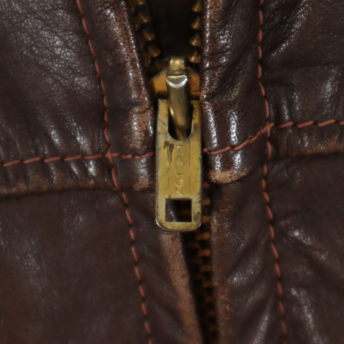 VINTAGE ヴィンテージ 60s 70s タロンジップ 涙タロン シングルライダースジャケット ブラウン メンズ