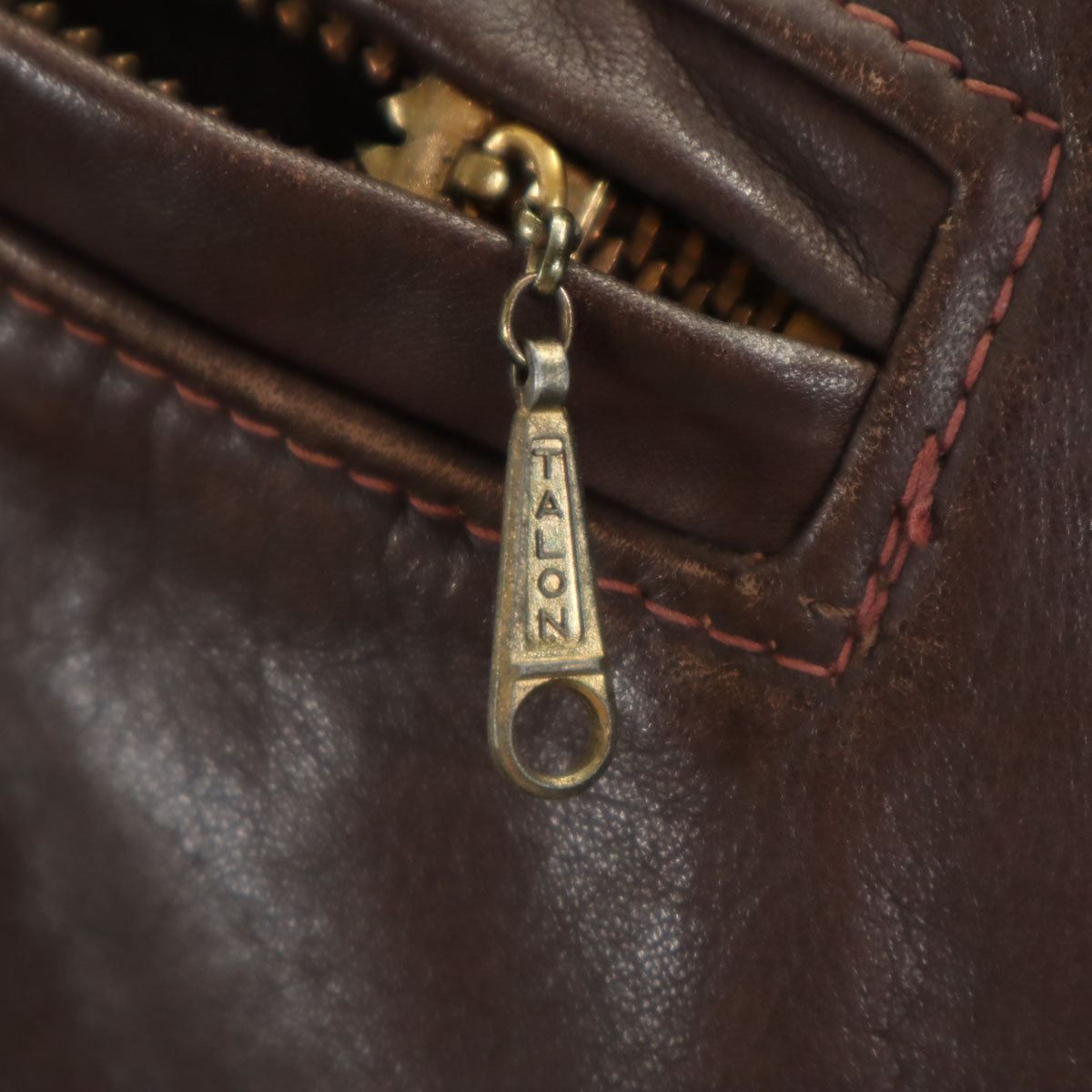 VINTAGE ヴィンテージ 60s 70s タロンジップ 涙タロン シングルライダースジャケット ブラウン メンズ