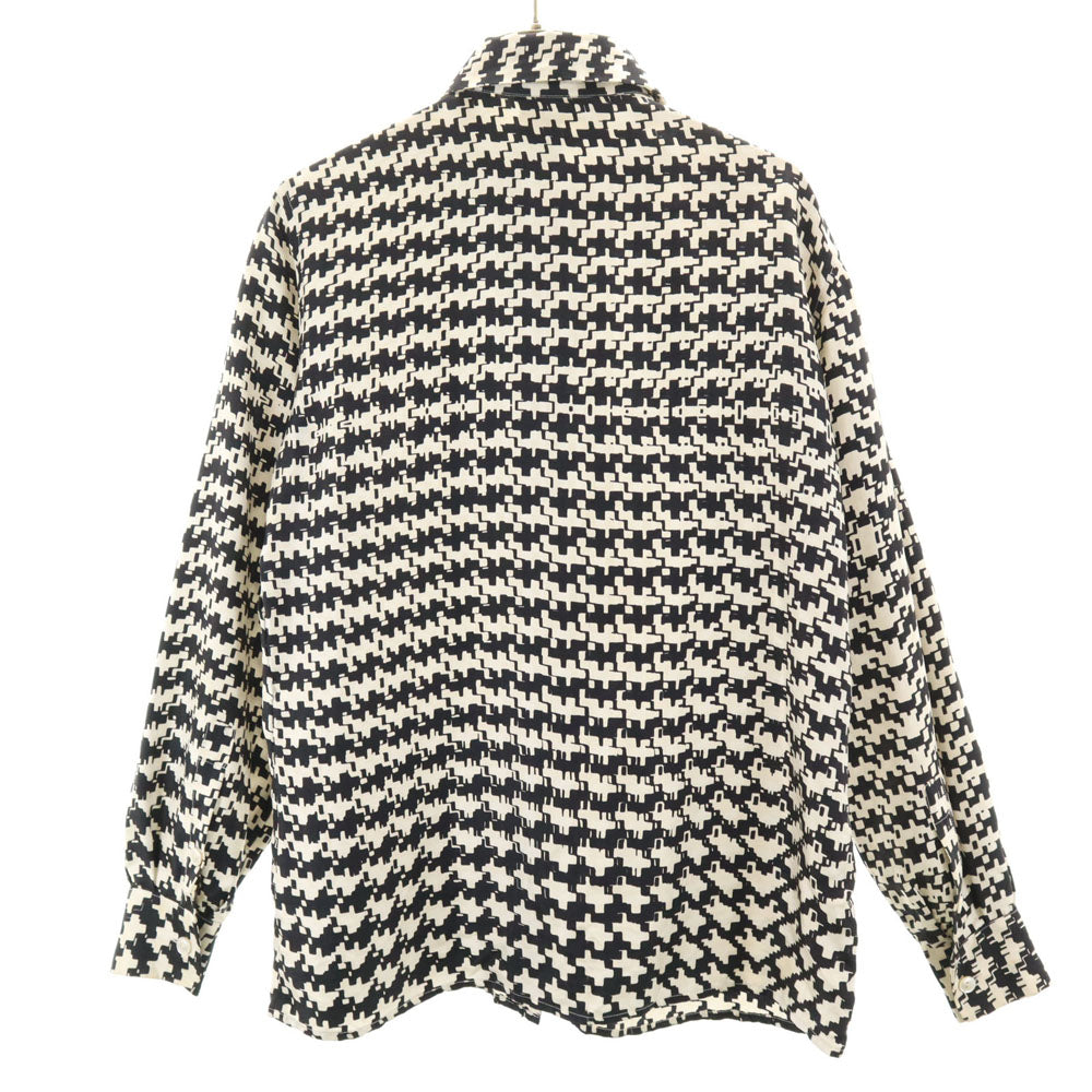 MAX MARA マックスマーラ イタリア製 幾何学柄 長袖 シャツ 40 ホワイト 他 比翼 レディース