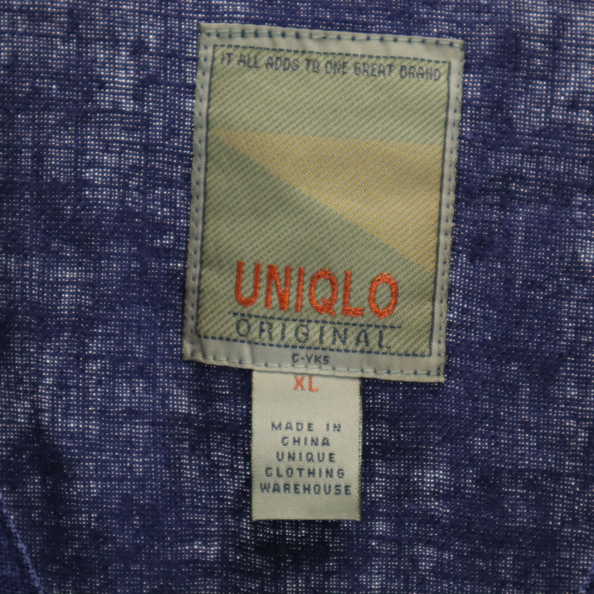 UNIQLO ユニクロ リネン100% ベスト XL ネイビー メンズ