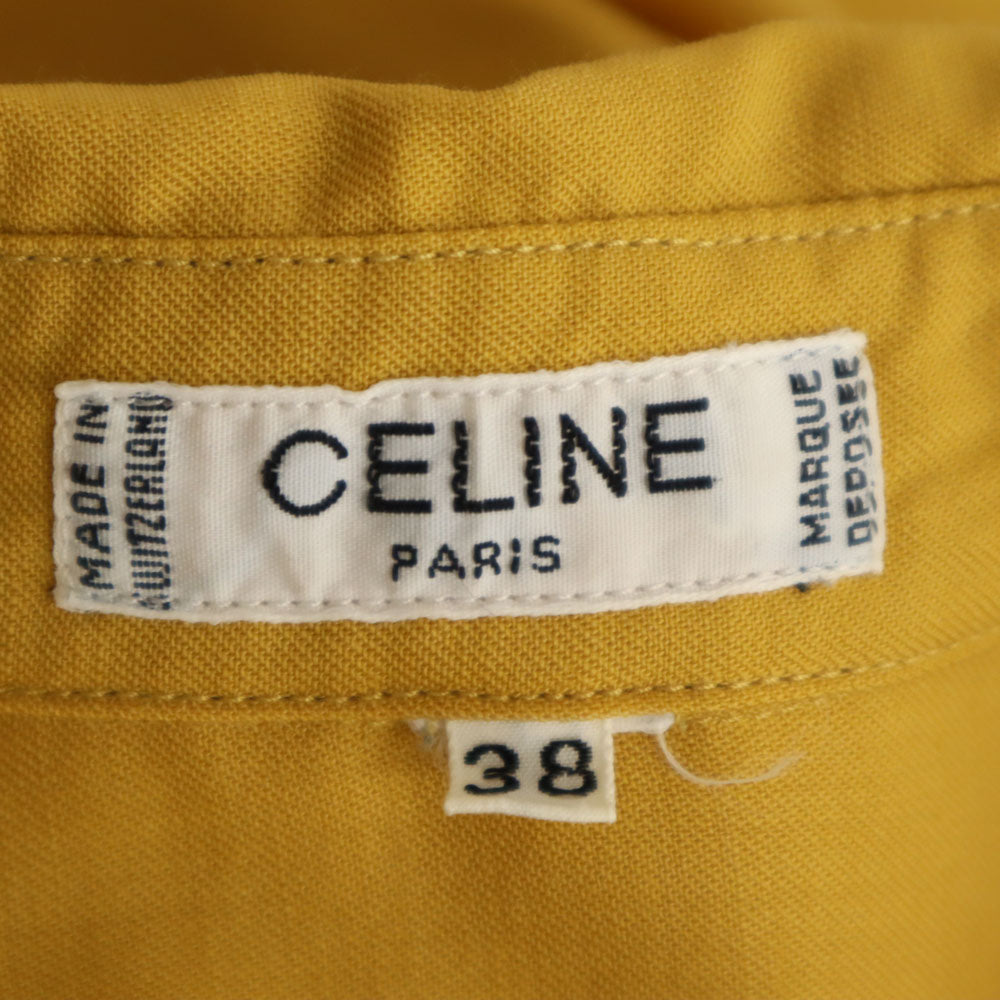 CELINE セリーヌ スイス製 長袖 シャツ 38 マスタード レディース