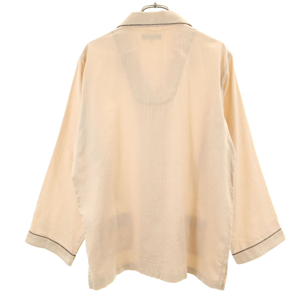 CELINE セリーヌ 日本製 マカダム柄 長袖 ルームウェア L ベージュ パジャマ レディース