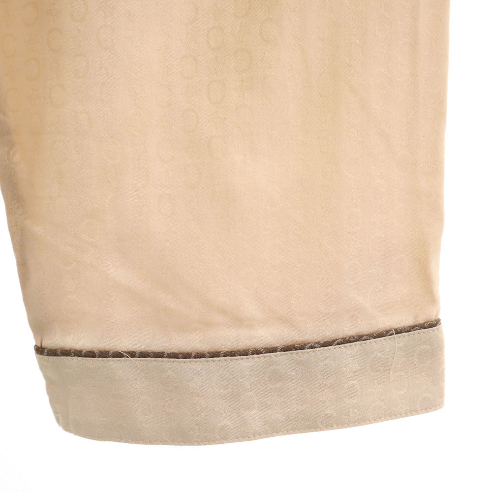 CELINE セリーヌ 日本製 マカダム柄 長袖 ルームウェア L ベージュ パジャマ レディース