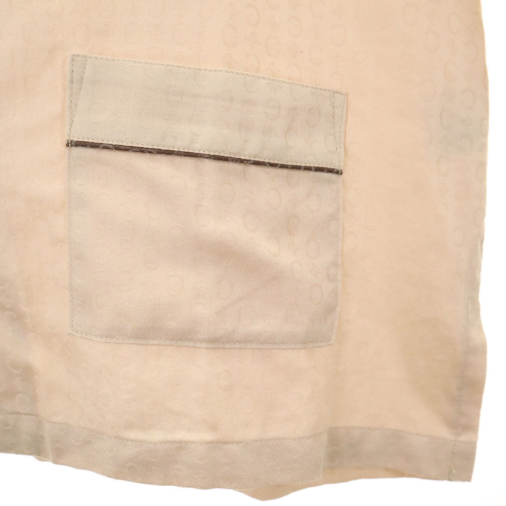 CELINE セリーヌ 日本製 マカダム柄 長袖 ルームウェア L ベージュ パジャマ レディース