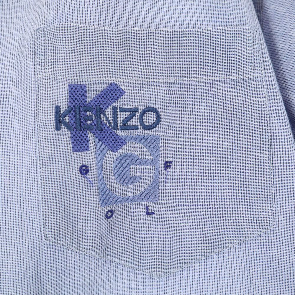 KENZO GOLF ケンゾーゴルフ 90s 日本製 オールド 長袖 ボタンダウンシャツ 4 ネイビー メンズ