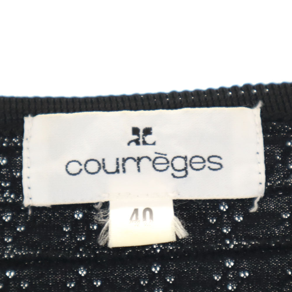 courreges クレージュ 7分袖 カーディガン 40 ブラック レディース