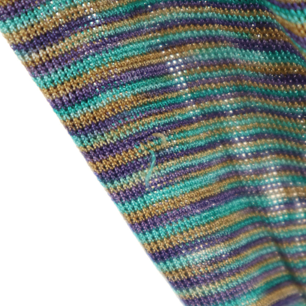 Missoni ミッソーニ イタリア製 ボーダー柄 長袖 ハイネック シースルー カットソー 46 エメラルド 他 レディース