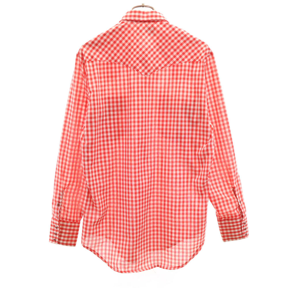 ROEBUCKS ローバックス 80s ヴィンテージ チェック柄 長袖 ウエスタンシャツ M レッド 他 メンズ