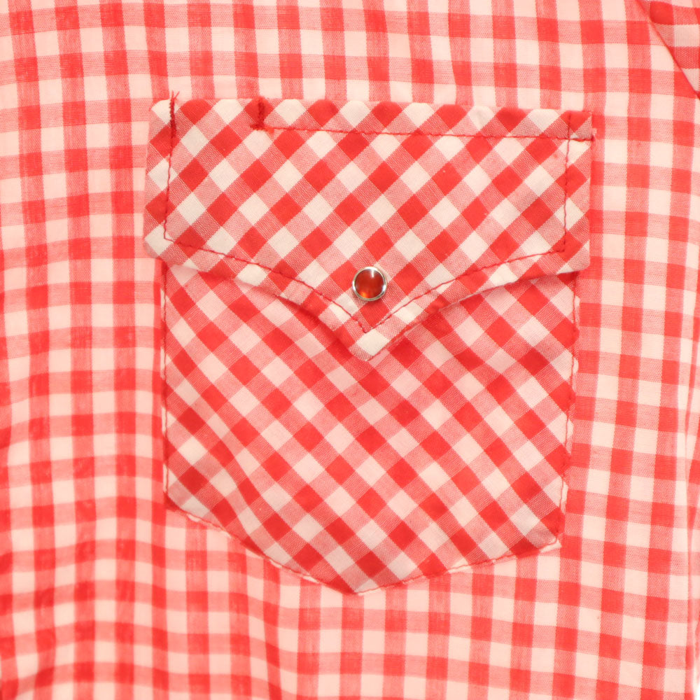ROEBUCKS ローバックス 80s ヴィンテージ チェック柄 長袖 ウエスタンシャツ M レッド 他 メンズ