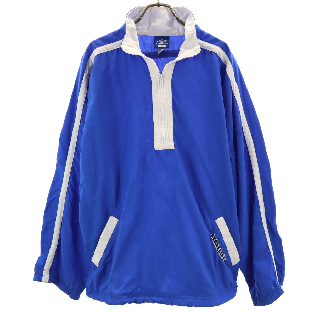 umbro アンブロ 90s オールド ハーフジップ ナイロンジャケット L ブルー プルオーバー メンズ