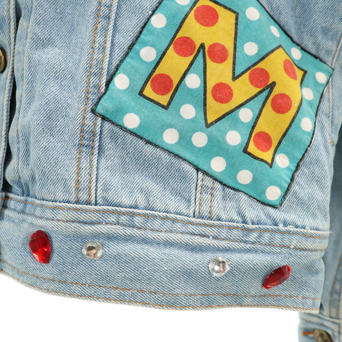 mickey & co. ミッキーアンドコー 90s オールド ミッキマウス デニムジャケット S ウォッシュブルー ジージャン トラッカー レディース