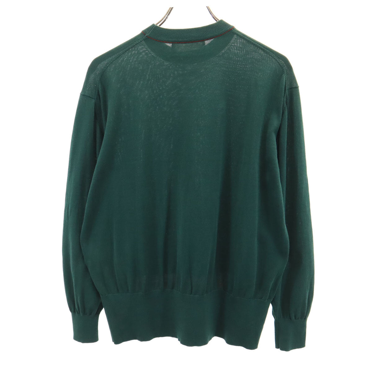 TOGA PULLA トーガプルラ ボーダー柄 長袖 シアー ニット 36 グリーン レディース