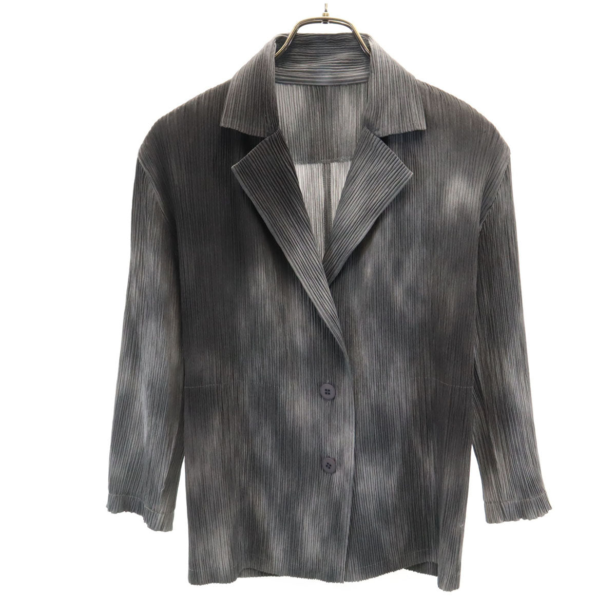 ISSEY MIYAKE イッセイミヤケ 90s オールド 日本製 プリーツ テーラードジャケット 2 グレー レディース
