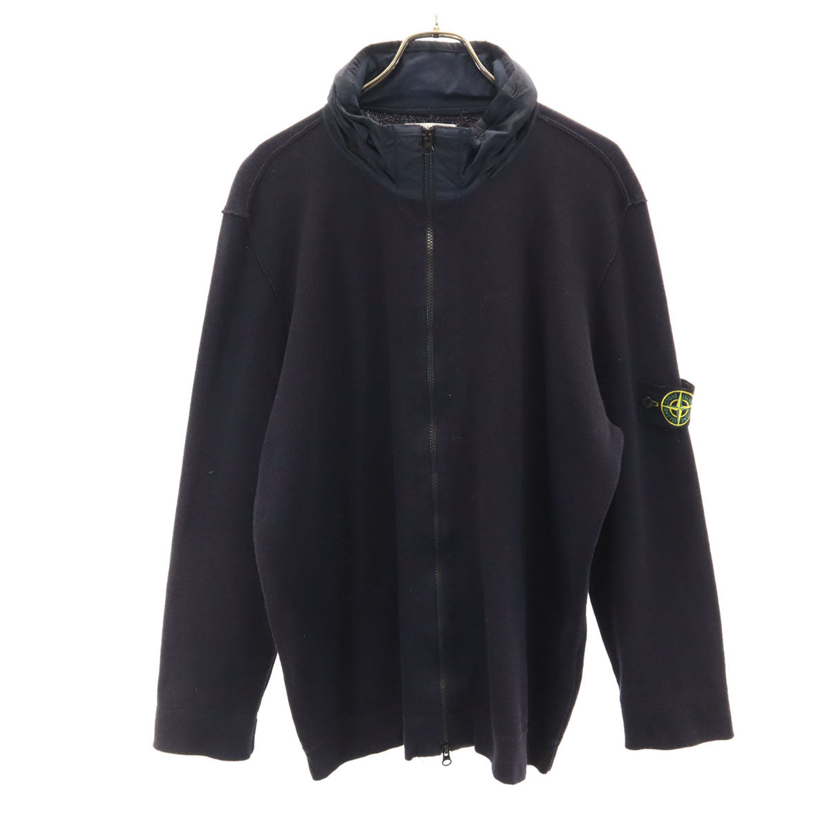 STONE ISLAND ストーンアイランド 18SS イタリア製 長袖 フルジップ ニット 3XL ブラック ビッグサイズ メンズ