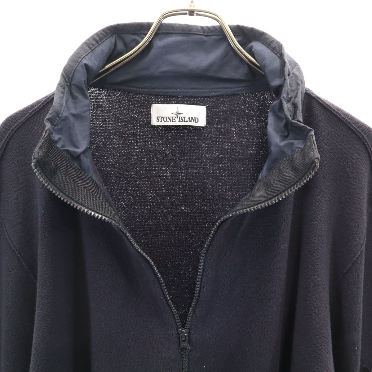STONE ISLAND ストーンアイランド 18SS イタリア製 長袖 フルジップ ニット 3XL ブラック ビッグサイズ メンズ