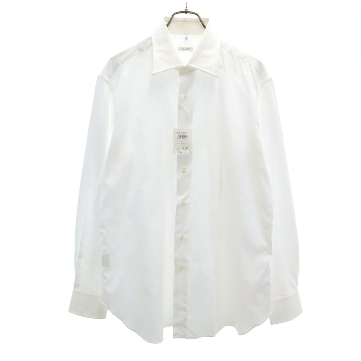 SalvatoreFerragamo サルバトーレフェラガモ ルーマニア製 長袖 コットンシャツ 42 ホワイト 元袋付き メンズ