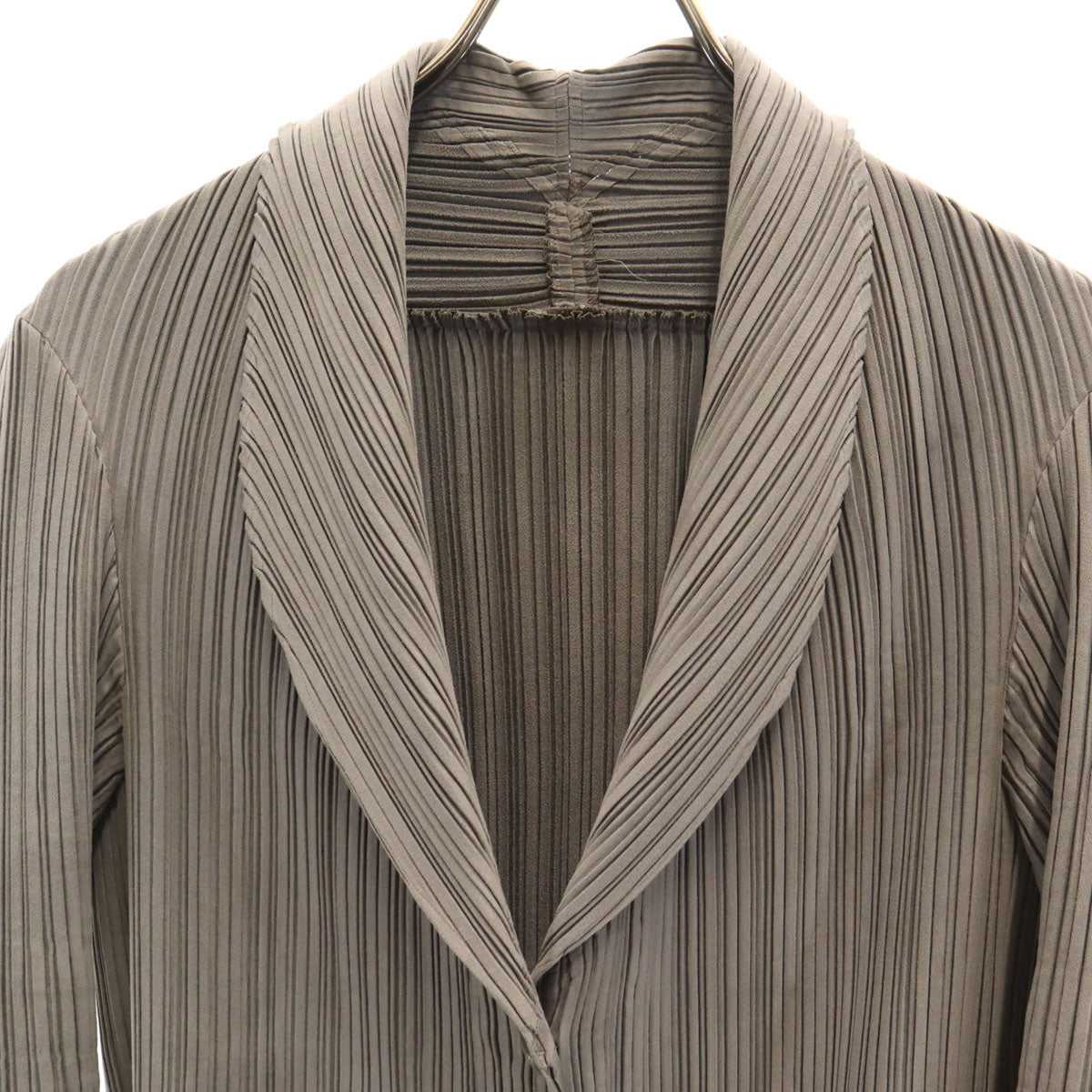 ISSEY MIYAKE イッセイミヤケ 90s オールド 日本製 プリーツ テーラードジャケット 3 ベージュ レディース
