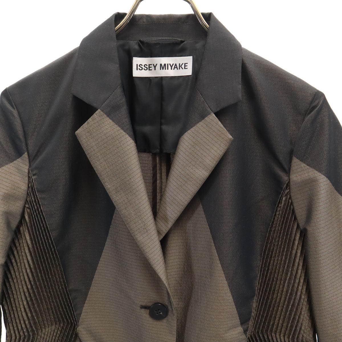 ISSEY MIYAKE イッセイミヤケ 90s オールド 日本製 プリーツ テーラードジャケット 3 ブラウン 他 レディース