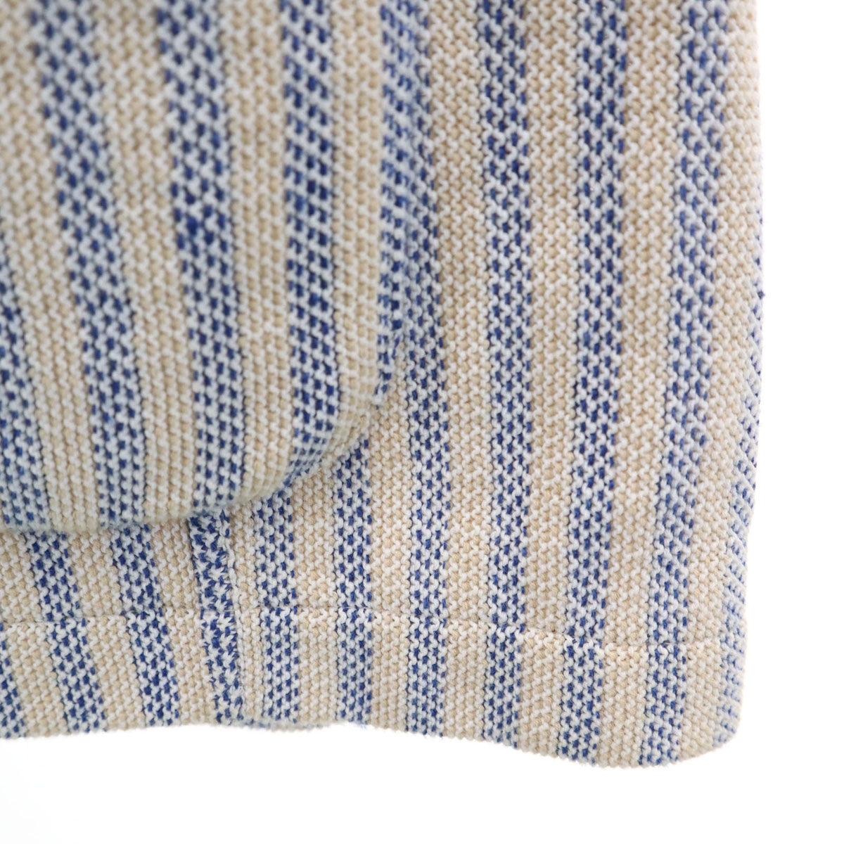 LARDINI ラルディーニ イタリア製 ストライプ柄 ニット テーラードジャケット M アイボリー メンズ