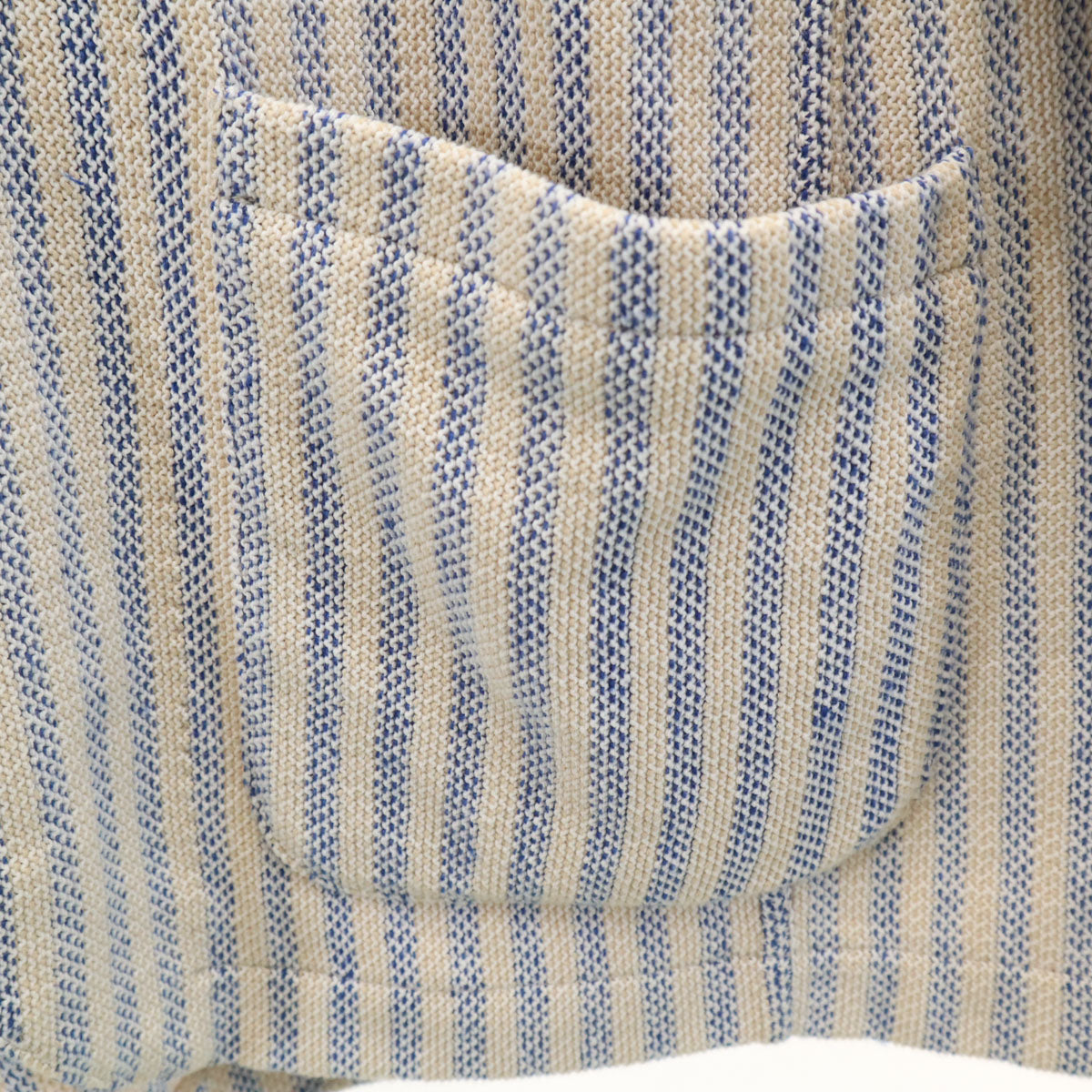 LARDINI ラルディーニ イタリア製 ストライプ柄 ニット テーラードジャケット M アイボリー メンズ