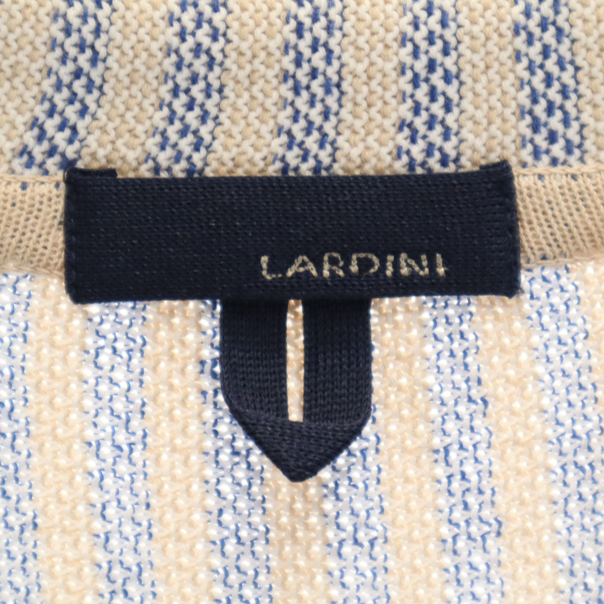 LARDINI ラルディーニ イタリア製 ストライプ柄 ニット テーラードジャケット M アイボリー メンズ