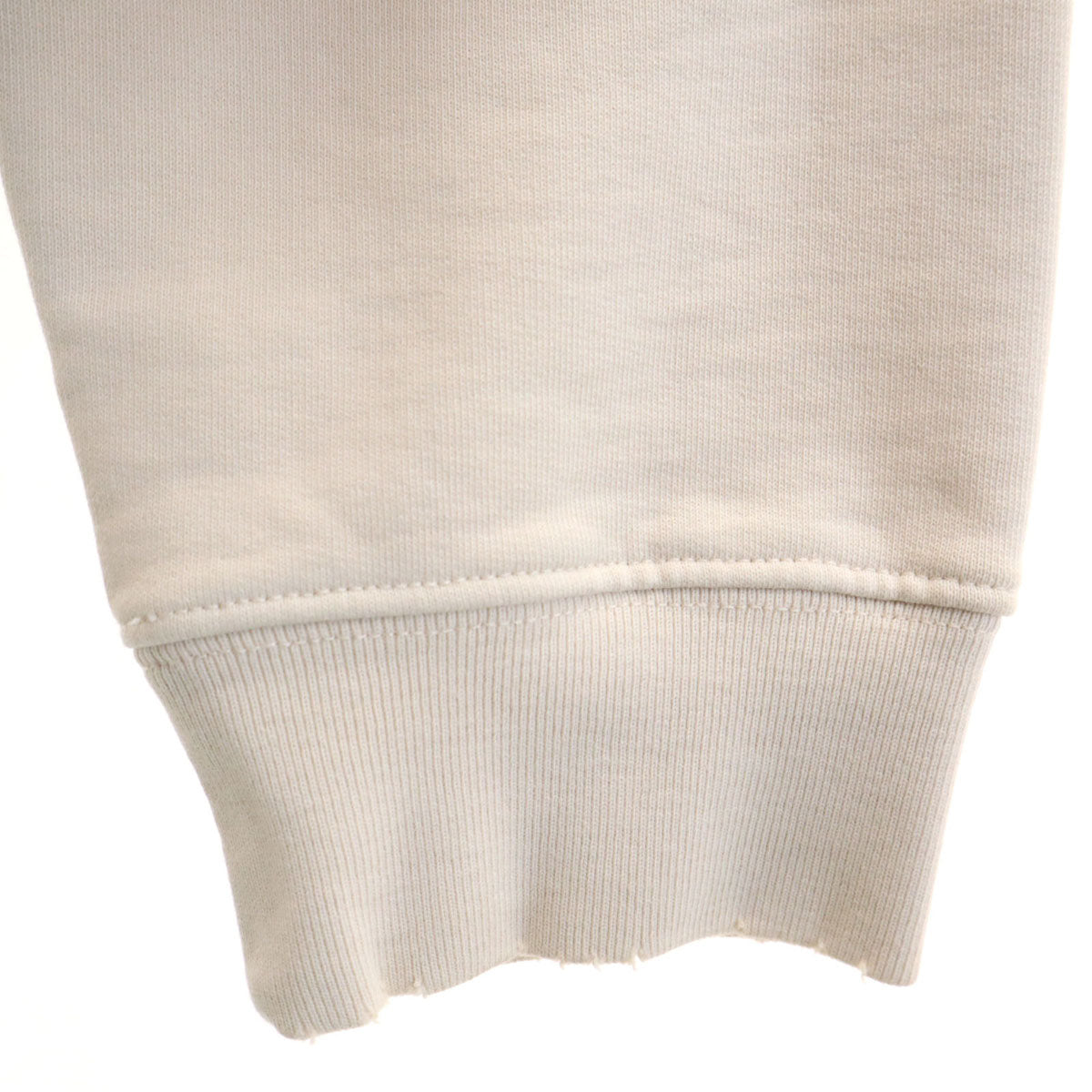 BALENCIAGA バレンシアガ ポルトガル製 長袖 ダメージ加工 スウェット M アイボリー 裏起毛 メンズ