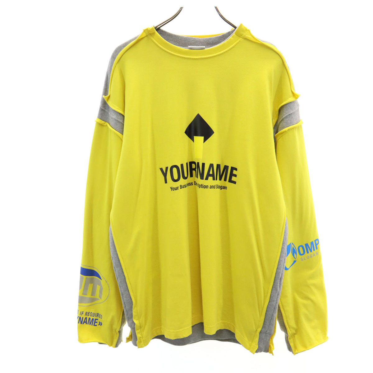 VETEMENTS ヴェトモン 19SS ポルトガル製 長袖 フェイクレイヤード スウェット S イエロー YOURNAME 裏起毛 メンズ