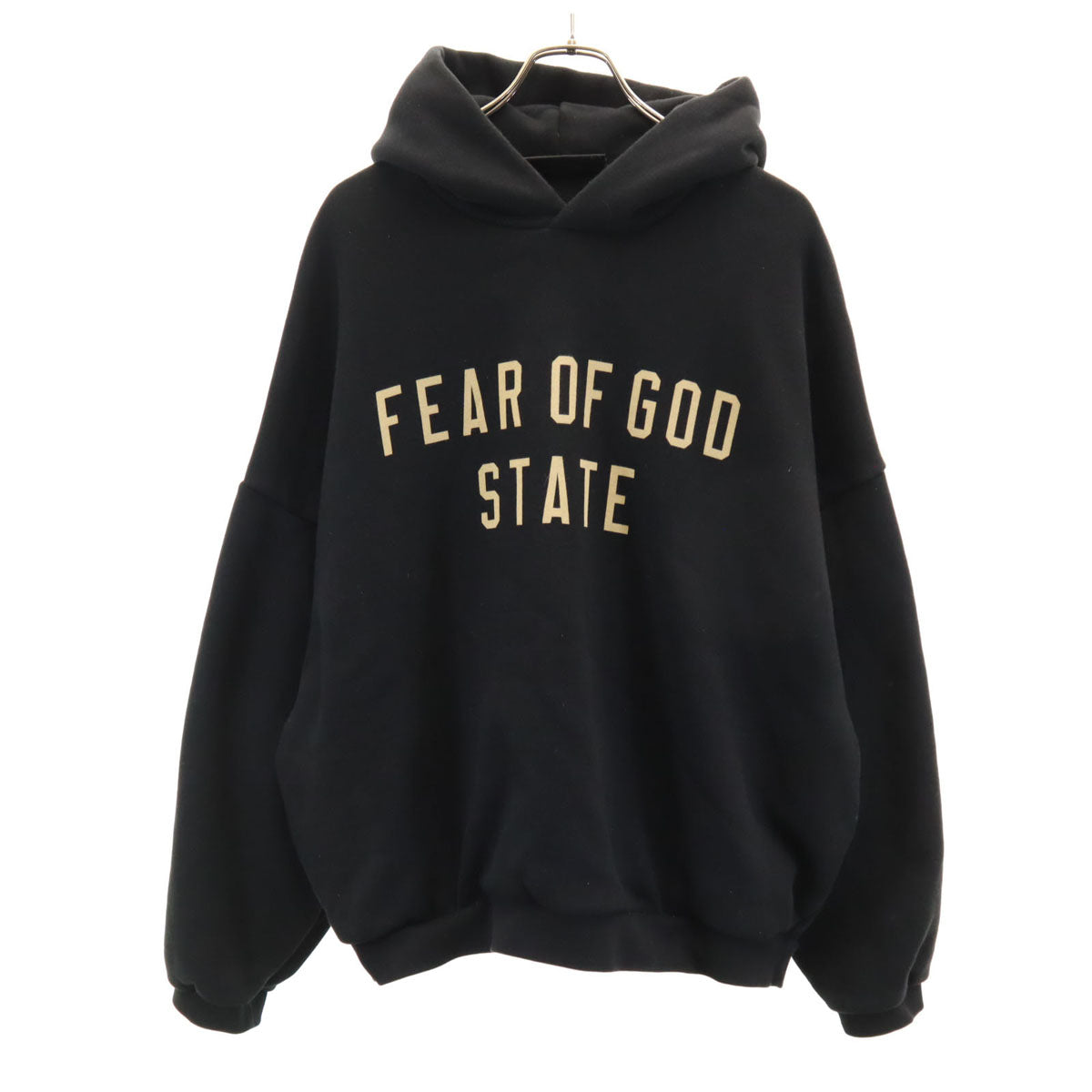 ESSENTIEL エッセンシャル 長袖 プリントロゴ スウェットパーカー XL ブラック 裏起毛 メンズ