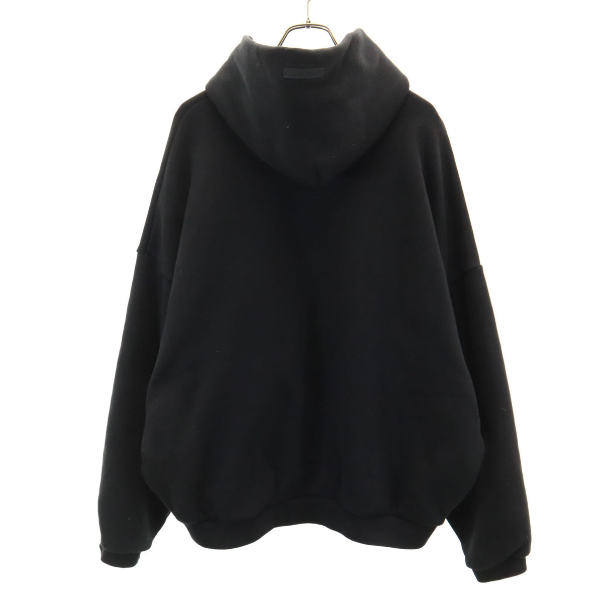 ESSENTIEL エッセンシャル 長袖 プリントロゴ スウェットパーカー XL ブラック 裏起毛 メンズ