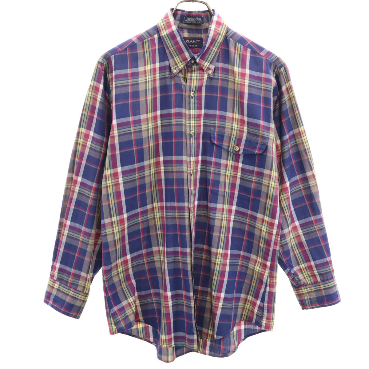 GANT ガント 80s ヴィンテージ チェック柄 長袖 Foxhunt Plaid ボタンダウンシャツ M マルチ メンズ