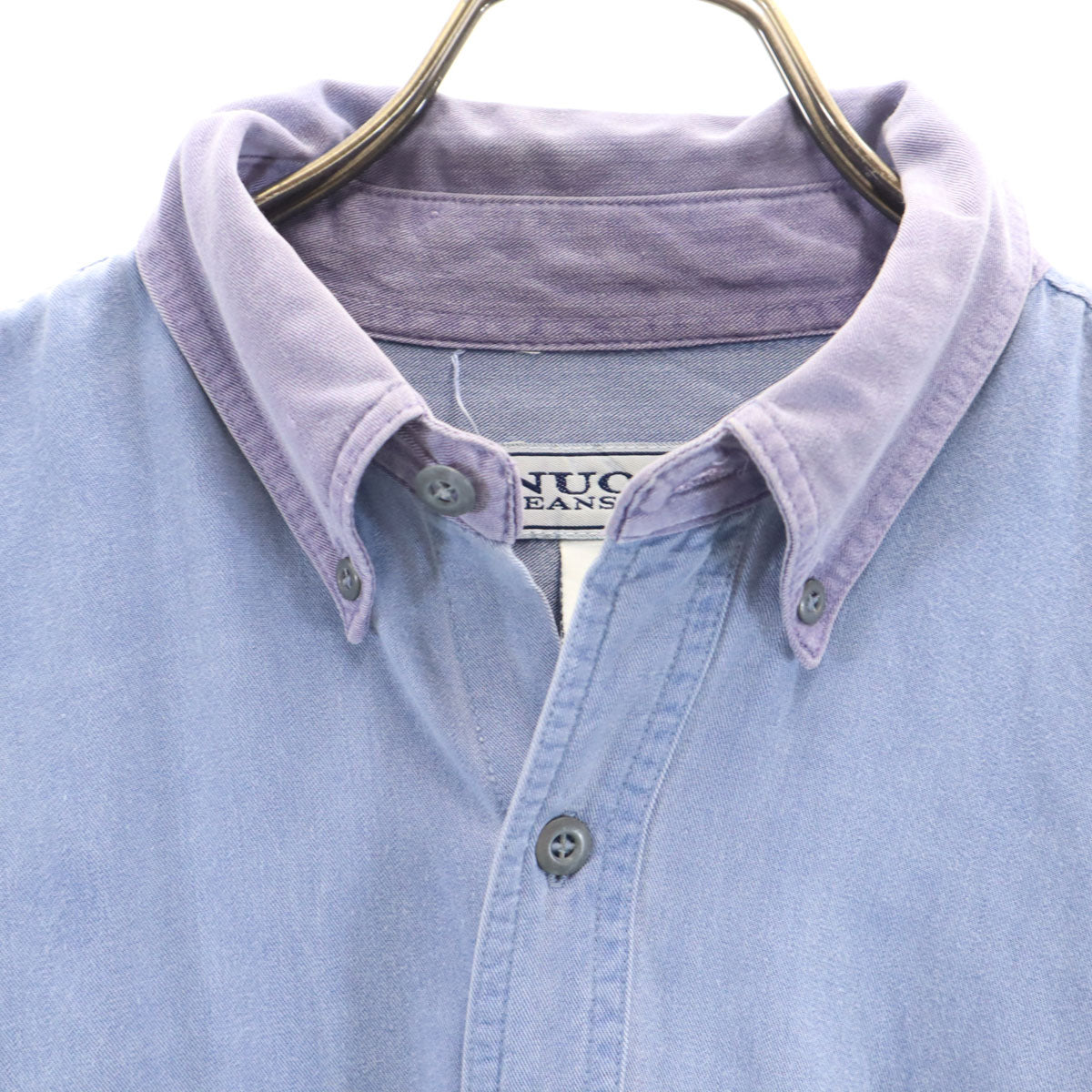 NUOVO JEANSWEAR 90s オールド 長袖 ボタンダウンシャツ M ブルー系 メンズ