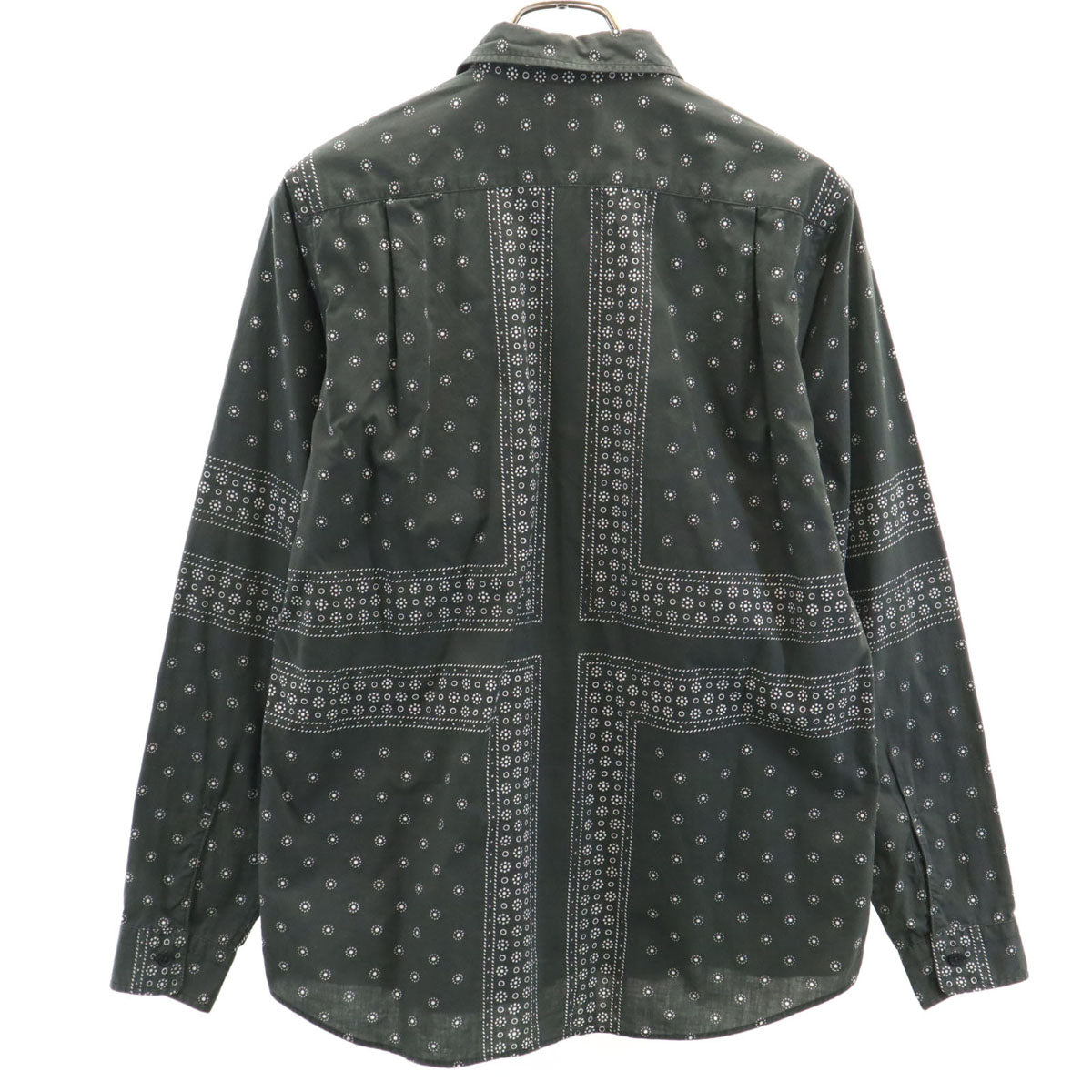 BEDWIN & THE HEARTBREAKERS ベドウィンアンドザハートブレイカーズ 日本製 総柄 長袖 コットンシャツ 2 チャコール メンズ