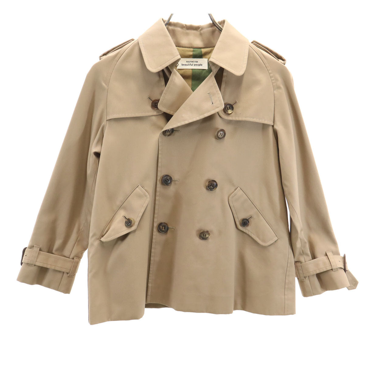 ルーティーン フォー ビューティフル ピープル 日本製 トレンチ ジャケット 140 ベージュブラウン キッズ