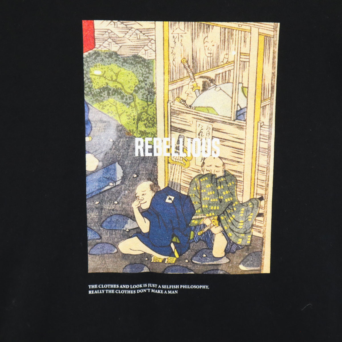 APPLEBUM アップルバム 浮世絵プリント 長袖 Tシャツ L ブラック ロンT メンズ